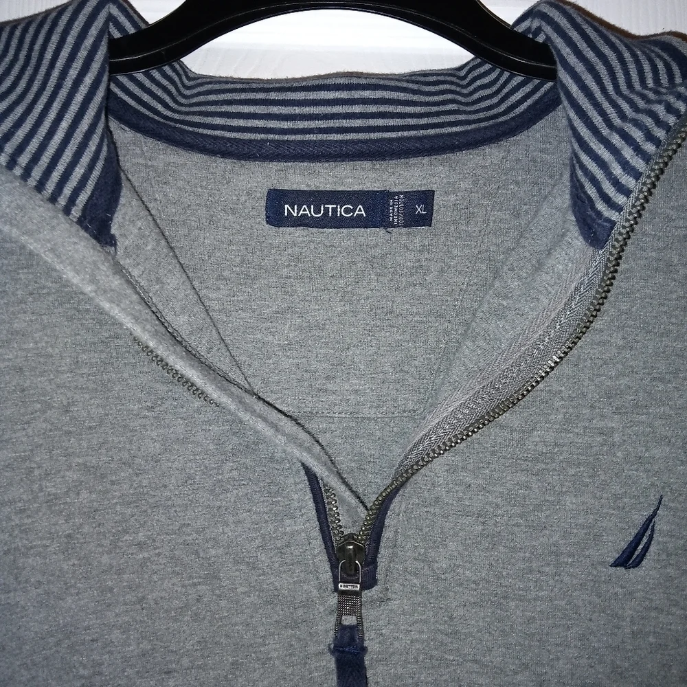Nautica half zip gray heavy sweater